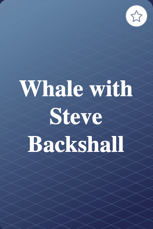 whale with steve backshall